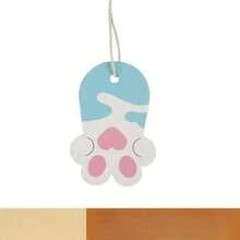 Esponja de pulpa de madera comprimida con diseño de pata de gato de dibujos animados para lavar platos y limpiar la cocina, suministros de limpieza, esponja absorbente de agua sin aceite - JY-03 Azul claro (con cordón) - Ver 6