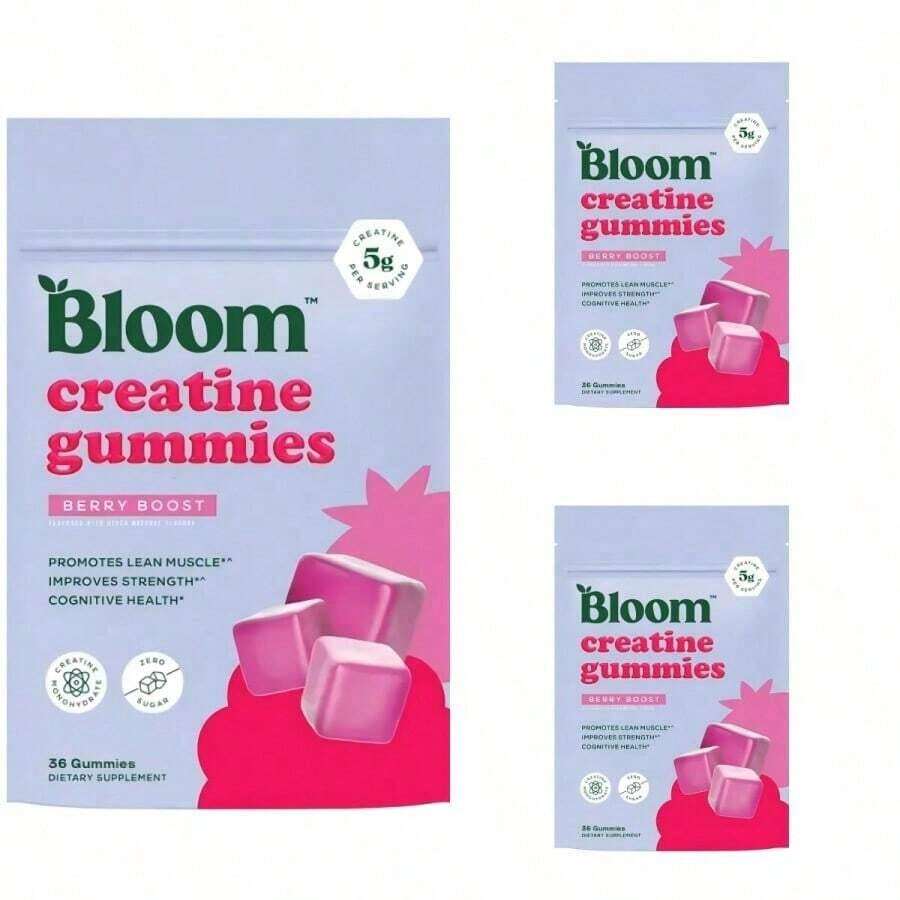 Miriyalyad Bloom Nutrition Creatine Gummies - Energy, Cognitive Health & Post-Workout Muscle Recovery Promotes & Muscle Improves - Creatine For Women - 3 cái - Xem 1