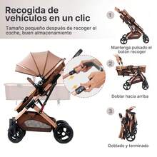 Carreola Para Bebés Con Portabebe, Carriola Para Bebé Bastón - Caqui - Ver 3