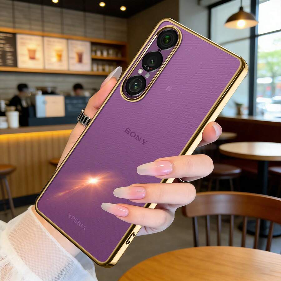 【人気のあるもの】Xperia 1 Vii ケース クリア スマホケース 透明 薄型 ソフト TPU 耐衝撃 メッキ加工 ストラップホール付き 軽量 - ゴールド - チェックする 1