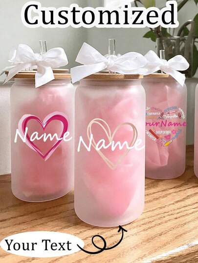 Personalized Glass Tumblers | Bridesmaid Tumblers | Iced Coffee Cup | Personalized Gifts | Proposal Box Gifts | Birthday Gift | Bride Easy To Clean, Customized Letter Flower A-Z Coffee Mug,Exquisite,High-Quality Custom,Personalized,Unique Ideal Gifts For Her Her,Boyfriend,Girlfriend,Dad,Mom,Family,Friends,Son,Daughter,School Students,Workers,Kids School,Home,Office