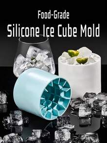 2 khay làm đá viên bằng silicon, máy làm đá viên, cốc đá bào, máy làm đá viên hình trụ, khay làm đá dễ lấy đá ra, có thể làm được 60 viên đá, khay làm đá kiểu nhấn dễ lấy ra, thích hợp cho gia đình, khách sạn, nhà bếp. - Nhiều màu - Xem 2