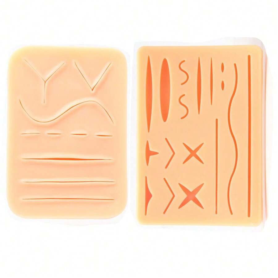 1pc/Set Silicone Skin Suture Training Kit, Wound Suture Practice Pad, Dental Equipment, Veterinary Suture Pad For Surgical Ligation Practice, 3-Layer Best Suture Practice Mat - Apricot - View 1