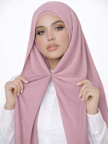 一件式三合一速戴雪纺头巾,内置磁铁和底帽/一体式速戴头巾 - 无需别针,防滑贴合,几秒即可轻松佩戴。适合日常搭配长袍、户外活动、祈祷和礼拜。 - 彩色 - 查看 5