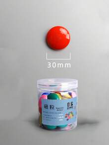 12/28/56pcs Round Plastic Covered Magnetic Buttons, Refrigerator Whiteboard Magnets, Suitable For School, Office, Home - Multicolor - View 9