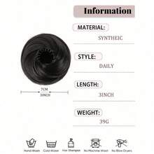 Elegant Women's Bun Hairpiece Hair Extension, 3inch Stretchable Hair Clip Synthetic Wig , High-Temperature Fiber, Versatile For All Hair Types, Secure Fit Design, Hair Accessories Suitable For All Women's Daily Wear And Gatherings - Multicolor - View 4