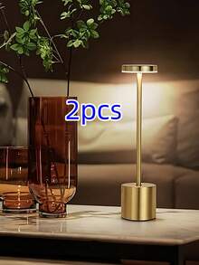 1件裝可攜式無線LED檯燈，3色可調亮度床頭燈，桌面裝飾燈，可充電小夜燈，適用於辦公桌、書房、臥室、餐廳、客廳、酒吧，照明燈具，臥室裝飾，LED燈 - 均碼 - 查看 24
