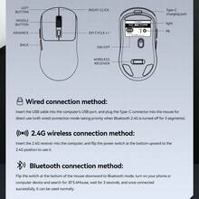 X4 无线蓝牙三模式可充电静音游戏鼠标，1000Hz 报告速率，轻巧 - 查看 12