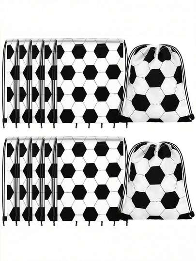 Bộ 2 chiếc/1 chiếc ba lô dây rút hình quả bóng đá - Túi quà tặng dây rút chủ đề bóng đá - Ba lô dây rút xách tay, túi quà tặng bằng polyester bền chắc, phù hợp cho tập thể dục, du lịch và sử dụng hàng ngày, ba lô dây rút in hình bóng đá, ba lô học sinh, thiết kế vui nhộn với túi khóa kéo, túi/ba lô thể thao, túi đeo hông bóng đá, phụ kiện và hàng hóa bóng đá.