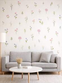 4 hojas/Set, Pegatinas de pared florales, 27 piezas Pegatinas de pared con flores de pradera, Decoración de pared, Pegatinas de pared estilo bohemio, Acuarela pastel, Pegatinas de PVC autoadhesivas para sala de estar, dormitorio y decoración del hogar - ZT188 - Ver 8