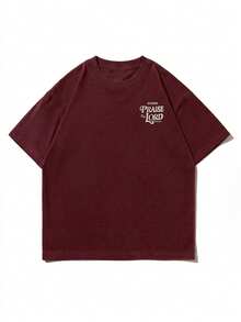 Áo thun ngắn tay nam Zrgoth đa năng, tối giản, in họa tiết | Chủ đề Thánh vịnh Kinh thánh - Màu Đỏ Sâu - Xem 5