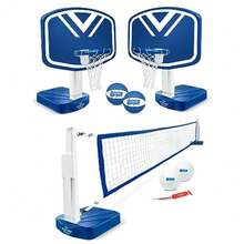 Splash Hoop 2-in-1 Full Court Pool Basketball and Volleyball Game Set - Multi - Ver 1