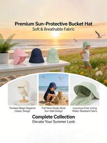 1-4Y Popular Outdoor Unisex Baby European And American Cape Sun Hat Children's Sun Protection Hat Toddler Sun Hat - 1PC - View 6