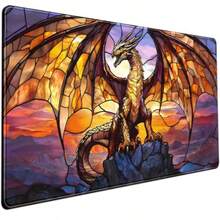 Dragon - Alfombrilla de computadora grande para mouse con bordes cosidos alfombrilla de mouse para juegos de juegos para juegos oficina 31.5 x 15.7 pulgadas regalo para novio o hijo - Da Long - Ver 1