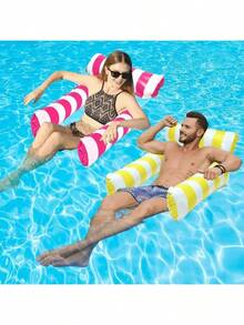 1 pieza Cama flotante inflable de PVC para adultos, adecuada para piscina y playa, portátil, sin necesidad de electricidad, cómoda y duradera, ligera y fácil de transportar, inflado rápido, adecuada para adultos, reuniones familiares, citas, fiestas, emergencias de viaje, también la mejor opción para Acción de Gracias, cumpleaños y uso diario. - multicolor - Ver 3
