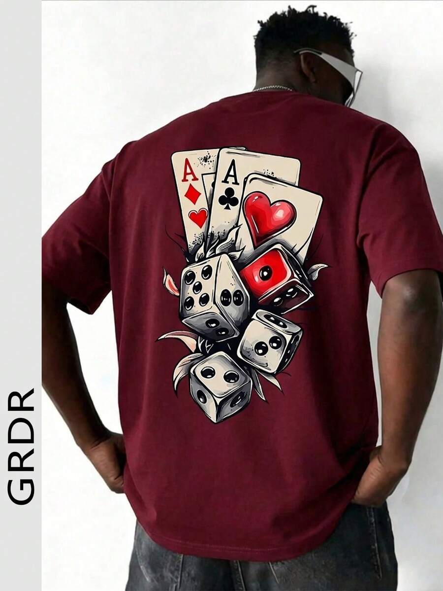 GRDR 男士时尚印花宽松短袖T恤 | 精致设计 | 夏季必备 | 百搭易配 | 展现你的风格