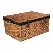 Red Hamper 72cm Double Steamed Rope Handled Wicker Trunk - Black - View 4