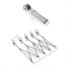 1pc Stainless Steel Multi-Function Pizza Cutter, Adjustable Spacing, Versatile Pasta & Dough Slicer, 3-Wheel, 5-Wheel, 7-Wheel Pizza Cutter - Silver - View 10