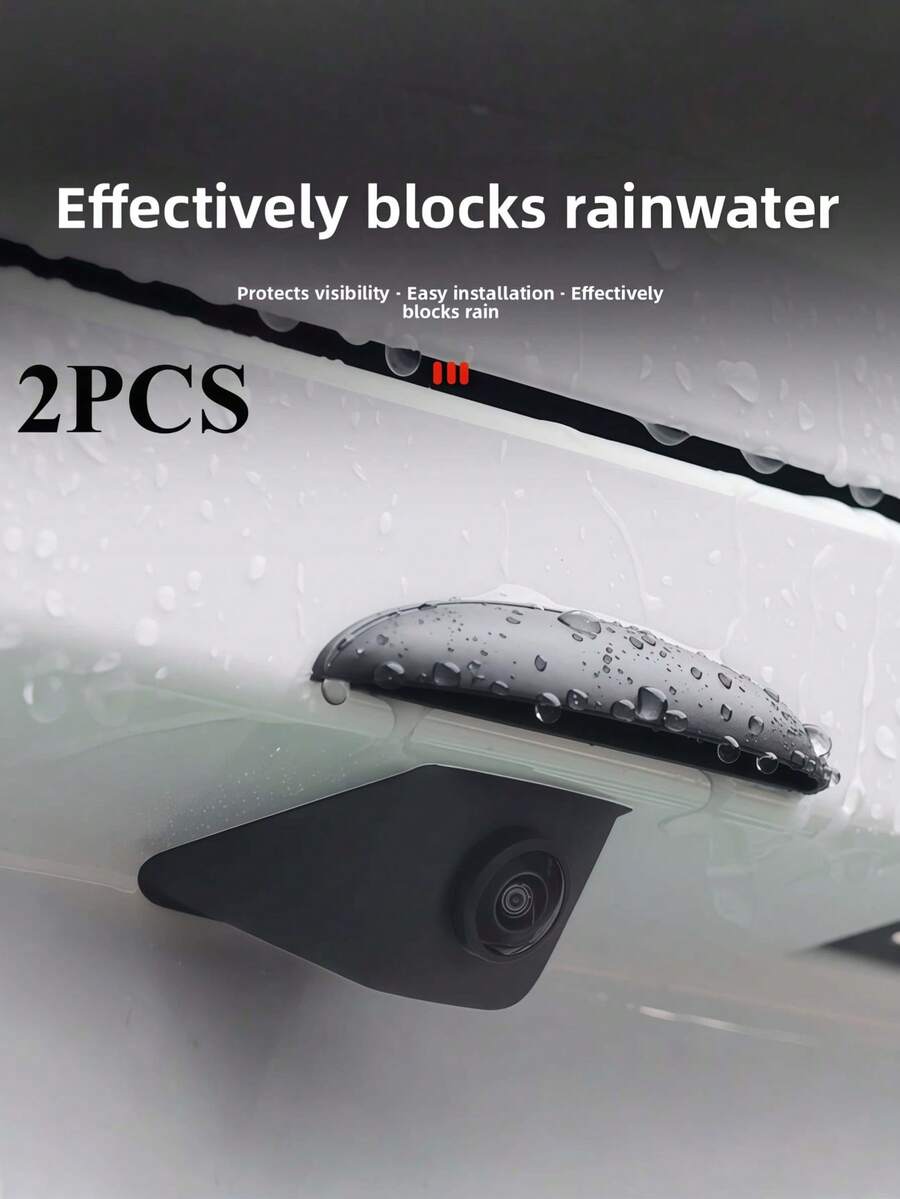 2pcs/Set Car Rearview Mirror Rain Guard, Thickened & Widened Edge - Matte Finish Rain Camera Protector, Auto Decor Accessories, Fit For Cars, Trucks, SUVs Rearview Mirrors - Enhance Visibility In Rainy And Heavy Rain Conditions, Universal Fit Car Rearview Mirror Rain Shield, Rain & Sunshade Auto Accessories, Good Modification Parts, Rain Cover, Auto Supplies