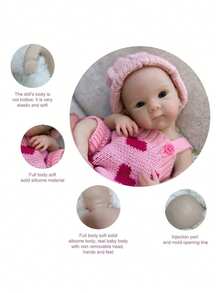 Muñeca bebé de silicona suave hecha a mano de 13 pulgadas, anatómicamente precisa, adecuada como regalo de cumpleaños para niños - Bettie de silicona - Ver 6