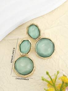 1 Pair Asymmetrical Round Earrings, Cooling For Summer - Refreshing Earrings - View 2