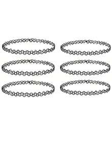 2pcs/Set Necklace Set, 90s Style Yin Yang Pendant Necklace, Elastic Charm Jewelry Gift For Women & Teenage Girls - Black - View 2