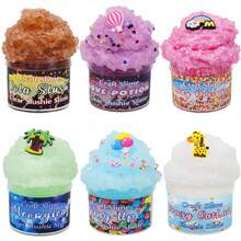 Colorful Crystal Slime With Constellation, High-Quality Stress Relief Squishable Slime, Soft Non-Sticky Crystal Clay, Suitable For Parties, Gatherings, Birthdays, Back To School Gifts, Birthday Gifts, Party Favors, Stress Relief Toys For Teens And Adults, Children Slime Toys, Christmas, Thanksgiving, Easter Gifts For Classmates, Family And Friends - Multicolor - View 2