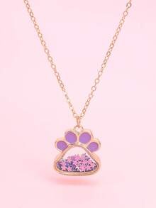 1 chiếc vòng cổ mặt dây chuyền hình ngôi sao lấp lánh và dấu chân thú cưng, quà tặng ngày lễ cho bé gái. - Nhiều màu - Xem 5