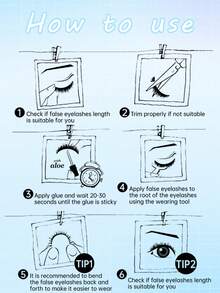 10 Pairs Natural Fluffy Faux Mink Lashes, Soft 3D Handmade False Eyelashes, Suitable For Daily Makeup, Fresh & Natural, 6-16mm - Black - View 10