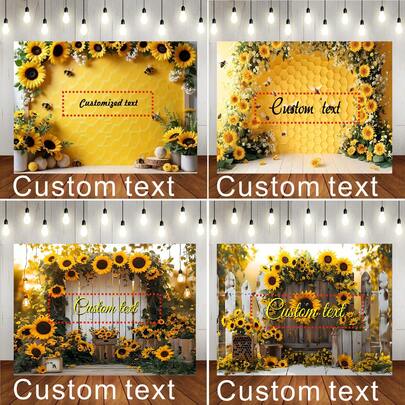 Phông nền in hình hoa hướng dương và ong có thể tùy chỉnh chữ | Hàng rào gỗ trắng cũ kỹ với họa tiết hoa hướng dương và ong | Phông nền chủ đề ong được cá nhân hóa cho tiệc sinh nhật, tiệc tắm em bé, sự kiện ngày lễ, trang trí nhà cửa và nhiều hơn nữa | Phụ kiện chụp ảnh bằng vinyl