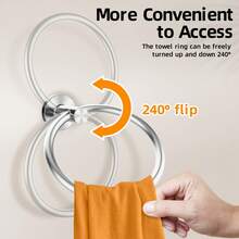 Vòng treo khăn bằng thép không gỉ, móc treo khăn tắm, giá treo khăn tròn gắn tường chống gỉ, móc treo khăn tắm, giá để khăn tắm, giá treo khăn cần khoan, kệ đựng đồ trong phòng tắm - tròn - Xem 10