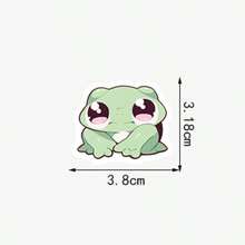 100张可爱卡通青蛙贴纸，PVC防水，适用于滑板、笔记本电脑、手机等，可爱礼物 - 彩色 - 查看 8