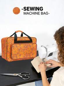 Sewing Machine Carrying Case - Multi-Pocket Storage Bag With Adjustable Shoulder Strap, Fits Most 15-18 Inch Machines, Water-Resistant Oxford Fabric - Multicolor - View 14