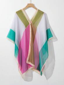 1pc Soft Chiffon Versatile Solid Color Shawl/Scarf For Women, Sun Protection,Beach,Holiday - Multicolor - View 16