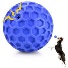 Indestructible Squeaky Dog Ball Relieves Anxiety Cleans Teeth Interactive Chew Toy for Aggressive Chewers Dog Toy for Large Breeds Outdoor Waterproof - Grande - Ver 1