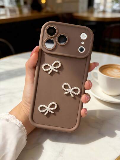 3D Bowknot Gradient Stair Frame Phone Case, Soft Silicone Cute Cartoon Design, Full Body Protection Compatible With IPhone 16/17 Pro Max, Honor X7/Galaxy A56 5G/ Smart 8/ Hot 40/ Spark 30C/Spark Go 2024/ Note 14 5G/ Moto E22/E22i/ A54