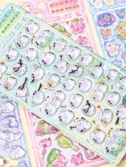 Bộ sticker trang trí chim hoạt hình 3D mới năm 2026 | Sticker nhựa Epoxy | Dán ốp điện thoại. Sticker chống thấm nước, có thể tái sử dụng, thích hợp cho trang trí DIY, sticker kim tuyến DIY, sticker ốp điện thoại DIY, sticker sổ tay DIY, sticker thủ công DIY, sticker handmade và trang trí văn phòng phẩm.