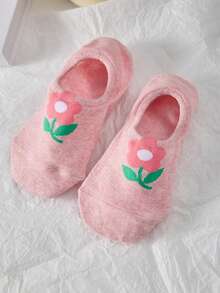 5 Pairs Women Floral Pattern Invisible Socks, Comfortable Breathable Suitable For All Seasons, Random Colors - Multicolor - View 4