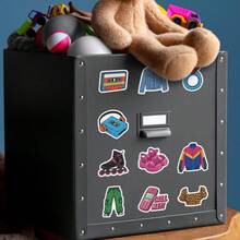 50张Y2K涂鸦贴纸，Y2K主题贴纸，卡通贴纸，暗黑学院风贴纸，防水乙烯基贴纸，适用于水瓶、笔记本电脑、手机、滑板、自行车、行李箱、吉他等。 - 彩色 - 查看 4