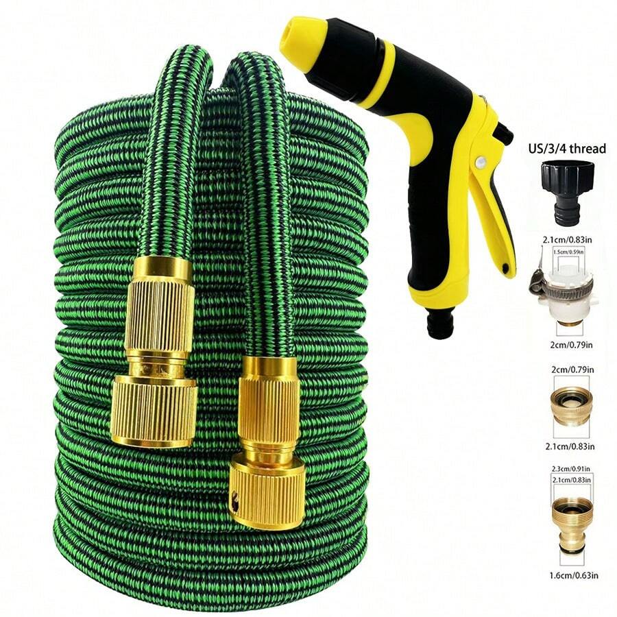 1个花园塑料高压洗车水枪，带自动伸缩水管，可用于园艺浇水 - B - 查看 1