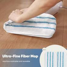 Steam Mop for Floor Cleaning Detachable Handheld Steam Cleaner Suitable for All Floors Like Tiles Hardwood Stone Lightweight with 2 Washable Pads White and Green - Ver 4