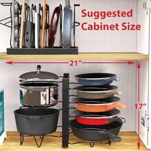 SimpleHouseware Organizador de ollas de altura ajustable de doble cara 8 compartimentos color negro - Negro - Ver 3