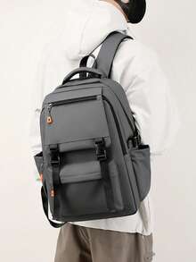 1pc Men's Business Backpack, Multi-Functional Laptop Bag, Student Schoolbag, Large Capacity Travel Bag For Men & Women - Multicolor - View 3