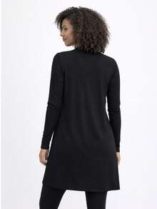 Summer Ribbed Suede Kimono (Cardigan) - 黑色 - 查看 2