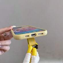 Custard Yellow Star Lanyard Phone Case With Retractable Stand, Suitable For IPhone 17 Pro Max/16/15/14/13/12/11, Anti-Drop - Yellow - View 6