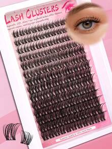 Himirell 154 piezas Kit de extensiones de pestañas en racimo C Curl Wispy, pestañas individuales naturales Kit de extensión de pestañas DIY 8-18mm, fácil de usar, reutilizable, adecuado para maquillaje diario - C - Ver 4