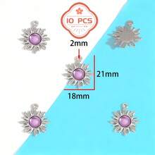 10/20pcs Random Pink Y2K Style Butterfly, Sun, Moon Enamel Pendant For DIY Necklace, Bracelet And Jewelry Making - Pink - View 9