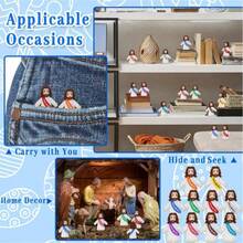 5PCS Little Jesus Figures, Mini Jesus Figurines In Bulk, Multicolor Tiny Jesus Figures, Miniature Figurines To Hide And Seek Religious Gifts For Easter Egg Stuffers - View 9