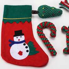 狗狗磨牙棉绳玩具宠物玩具圣诞礼品套装制造商 - 紅色 - 查看 5