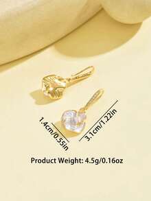 1件法国山茶花优雅奢华女士耳钩，欧美风格，滴油花朵耳环，女士礼物 - 白色 - 查看 4